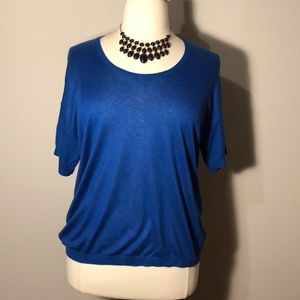Royal blue short sleeve sweater